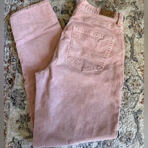 American Eagle Outfitters Pink Corduroy Straight Leg Jeans